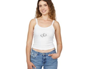 Chic Heart-Embroidered Women's Tank Top | Casual Summer Wear