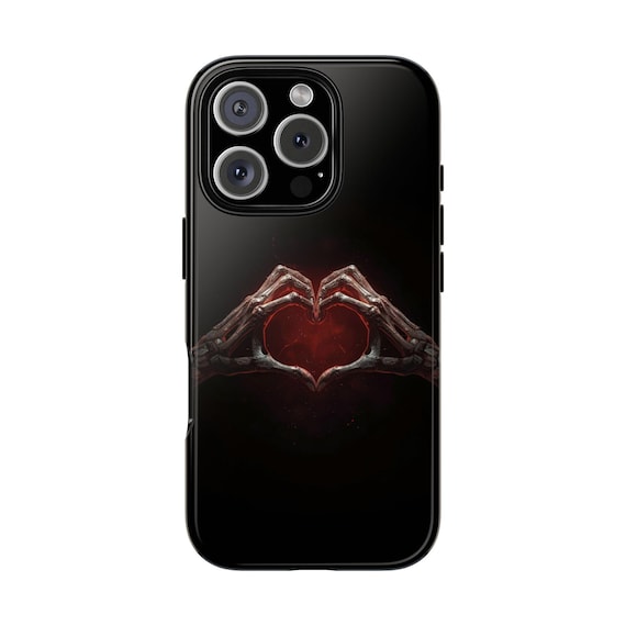 Tough Cases - Edgy Skeleton Heart Design Phone Case