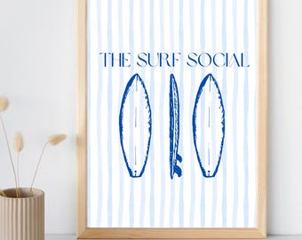Surf Poster, Digital Surf Art, Surf Wall Art, Surf Decor, Surfing Print, Coastal Wall Art, Wall Art, Poster, Summer, Beach House Decor, Surf