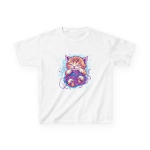 Niedliches Katzen T-Shirt, entzückendes Kätzchen Shirt, Kinder Baumwoll T-Shirt, Katzen-Liebhaber-Geschenk, Spaß-Geburtstags-Kleidung