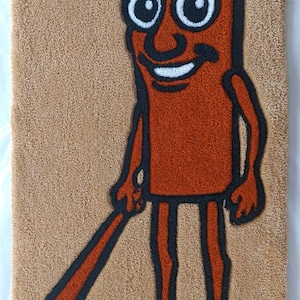 Tum Tum Zahur Rug – Handmade Italian Meme Character Rug – Quirky Cartoon-Style Wall Art or Floor Mat