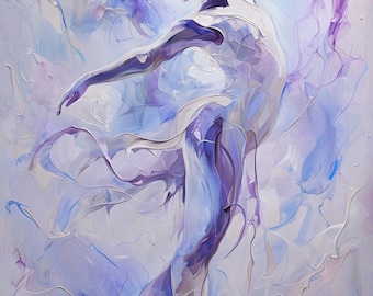 Abstract Ballet Dancer in Tranquil Pastel Landscape