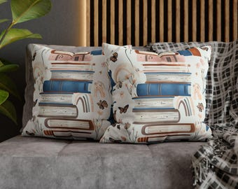Book Stack Pillowcase: Cozy Book Lover Home Decor