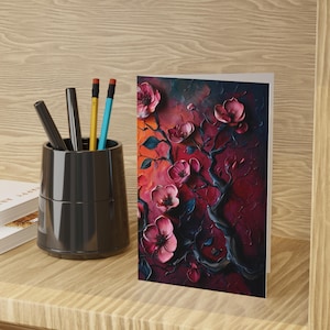 Biglietti d'auguri floreali artistici - Perfetti per tutte le occasioni, auguri fatti a mano, articoli di cancelleria unici, compleanno, ringraziamento, condoglianze