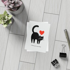Joli lot de cartes postales chat avec enveloppes, parfait pour les voeux, les cartes de correspondance, les amoureux des chats, la Saint-Valentin et toute occasion spéciale