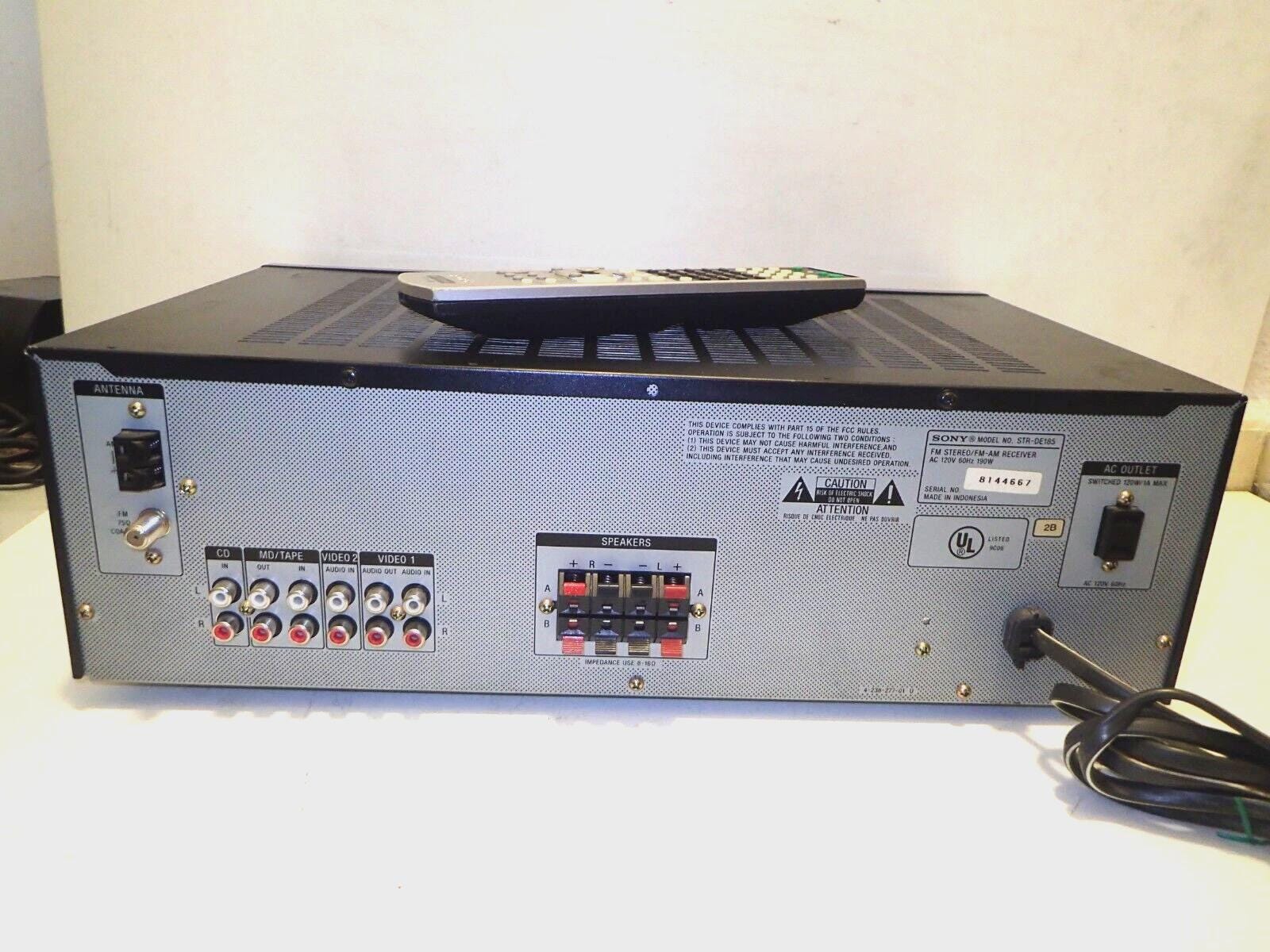 Str De185 Sony STR-DE185 AV Control Center Am/fm 2-channel Stereo Receiver W ...