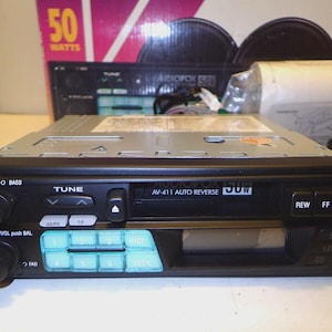Neues Vintage Audiovox AV-411 Abnehmbares AM / UKW Kassettenradio mit Lautsprechern TP-711