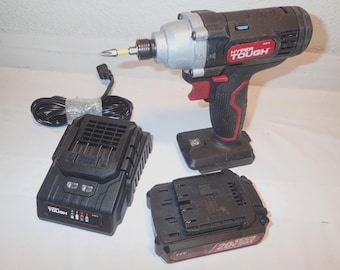 HYPER TOUGH 20V MAX Lithium-Ion 1/4” Impact/ Drill Driver With 2Ah Battery & Charger