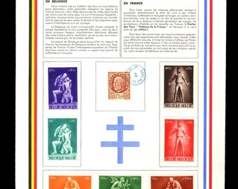 GERMAN World War II Occupation Issues French Resistance Forgery Belgium Stamps