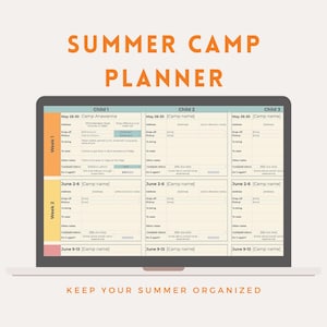 Summer Camp Planner/Organization Spreadsheet for 2025