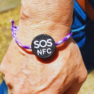 SOS Armband Kinder mit NFC Tag, Notfallarmband Sicherheitsarmband Schulanfang Geschenk für Sie & Ihn, Wasserdicht u. Strapazierfähig