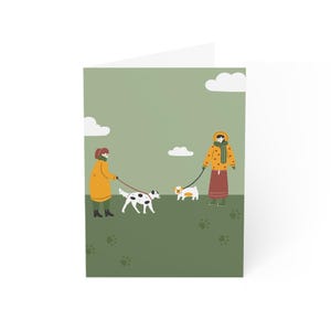 Whimsical Dog Walking Greeting Cards | Fun Dog Lover Cards, Cute Card Set, Pet Owner Gifts, Personalized Greetings