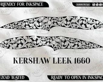kershaw Leek 1660 Scrolling design,lasercut,laserengraving,fiberlaser,engravingfiles