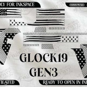 Glock 19 Gen 03 American Flag Design,lasercut,laserengraving,fiberlaser,engravingfiles,metalart