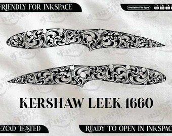 kershaw Leek 1660 Scrolling design,lasercut,laserengraving,fiberlaser,engravingfiles