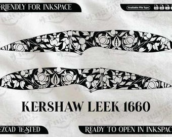 kershaw Leek 1660 Scrolling design,lasercut,laserengraving,fiberlaser,engravingfiles