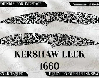 kershaw Leek 1660 Scrolling design,lasercut,laserengraving,fiberlaser,engravingfiles