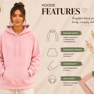 Oversized Hoodie Sewing Pattern PDF S-5XL, Unisex Sweatshirt Pattern, Beginner Easy Hoodie DIY, Printable A4 A0 US Letter Digital Download