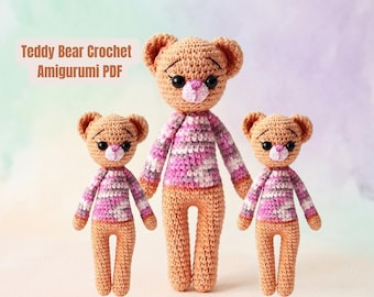 Teddy Bear Pattern, Beginner Amigurumi Tutorial (PDF)