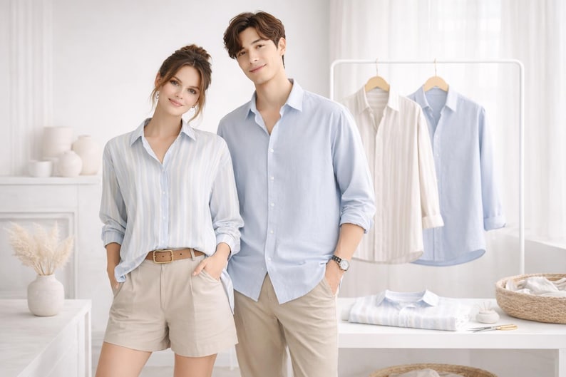Oversized Shirt Pattern PDF, Unisex Button Up Sewing Pattern, Shirttail & Straight Hem, S-5XL Digital Download