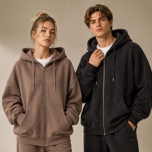 Oversized Hoodie Sewing Pattern PDF, Unisex Hoodie Pattern S-5XL, Zip Up Jacket, A4 US Letter A0, Digital Download