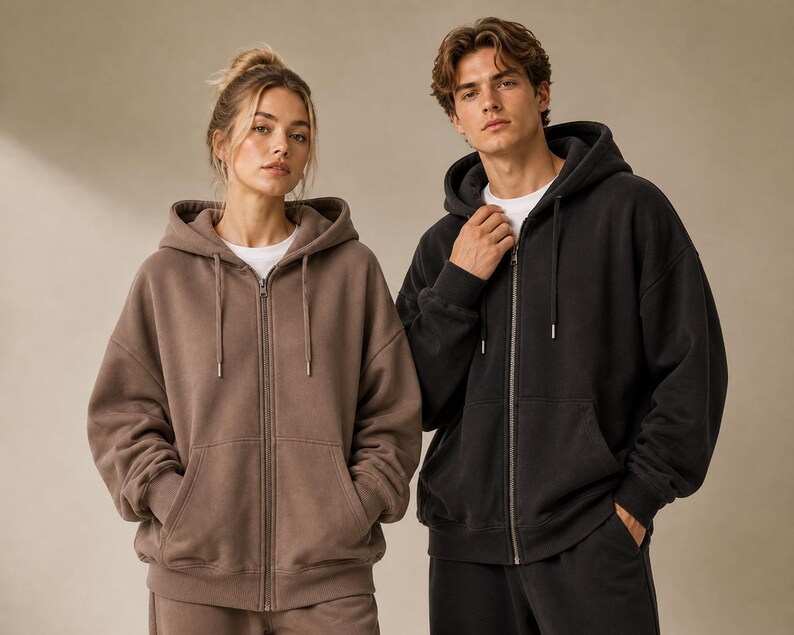 Oversized Hoodie Sewing Pattern PDF, Unisex Hoodie Pattern S-5XL, Zip Up Jacket, A4 US Letter A0, Digital Download