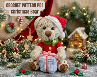Christmas Bear Amigurumi Crochet Pattern (PDF Download)