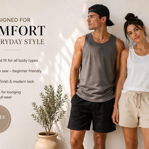 Tank Top and Shorts Sewing Pattern PDF, Summer Loungewear Set, Beginner Friendly Digital Download