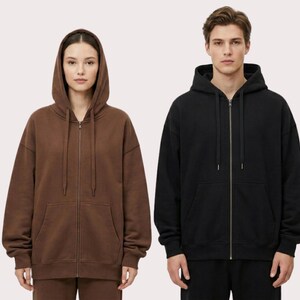 Oversized Hoodie Sewing Pattern PDF, Unisex Hoodie Pattern S-5XL, Zip Up Jacket, A4 US Letter A0, Digital Download