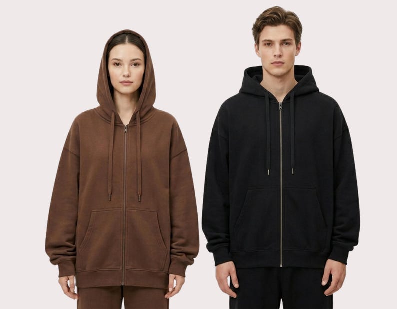 Oversized Hoodie Sewing Pattern PDF, Unisex Hoodie Pattern S-5XL, Zip Up Jacket, A4 US Letter A0, Digital Download