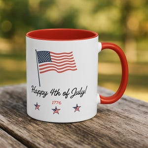 Patriotic Coffee Mug, 4th of July Mug, July 4th Gift, American Flag Cup, Holiday Drinkware, Celebration Mug