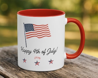 Patriotic Coffee Mug, 4th of July Mug, July 4th Gift, American Flag Cup, Holiday Drinkware, Celebration Mug