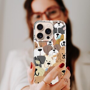 Cartoon Dog Cute Pet Case – Soft TPU Cover for iPhone 16 15 14 13 & Samsung S25 S24 S23 Ultra – Cute Comic Style – Dog Gift Idea