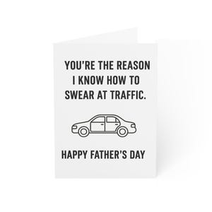 Lustige Vatertags-Karte Swear bei Datenverkehr Dad Karte Minimalistische Grußkarte für Ihn