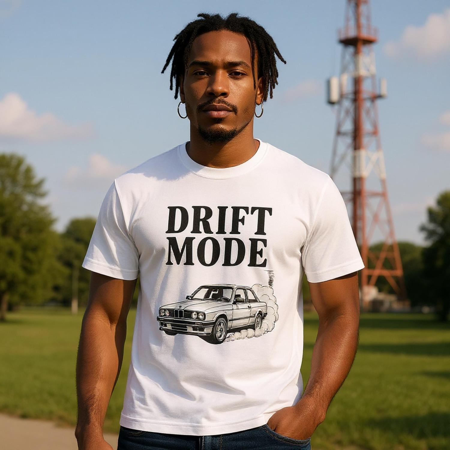 Drift Mode Activated T-Shirt - BMW E30 Classic Car Tee - Personalized Colors & Styles