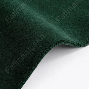Hand Tufted Wool Area Rug | Solid Forest Green, Modern Minimalist Home Decor