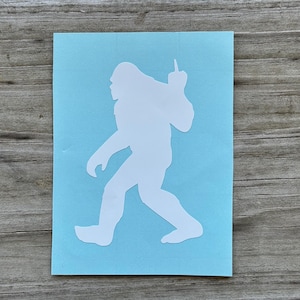 Sasquatch Middle Finger Vinyl Decal – Funny Bigfoot Sticker for Car, Laptop, Cooler & More