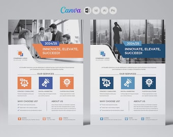 Business Flyer Vorlage: Bearbeitbar Canva, Word, Photoshop (A4)