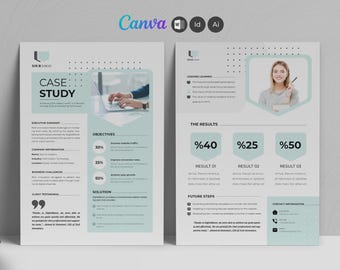 Casestudy Template: Modernes Business Design (Canva, Word & Adobe)