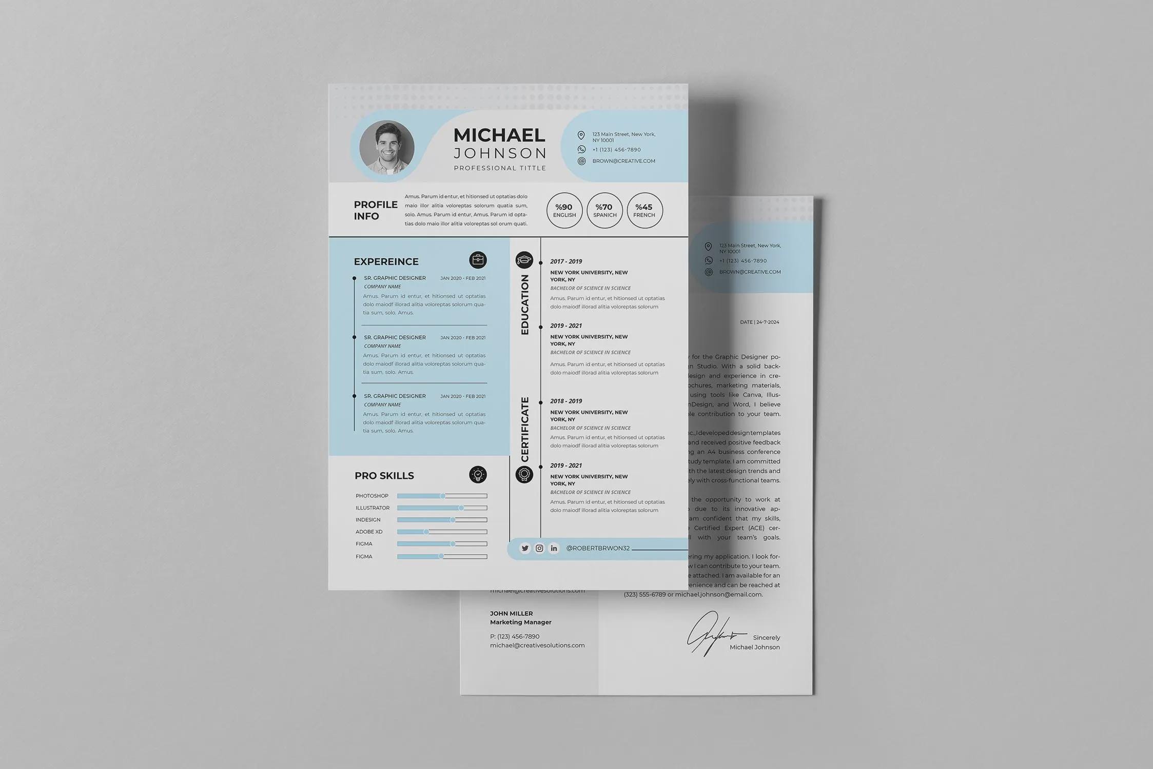 Editable Resume Template: Creative CV Design for Canva, Word, Adobe - Etsy
