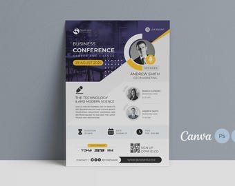 Stylish Conference Design Template | Editable in Canva, Photoshop & Illustrator | Professional | Customizable | Instant Download