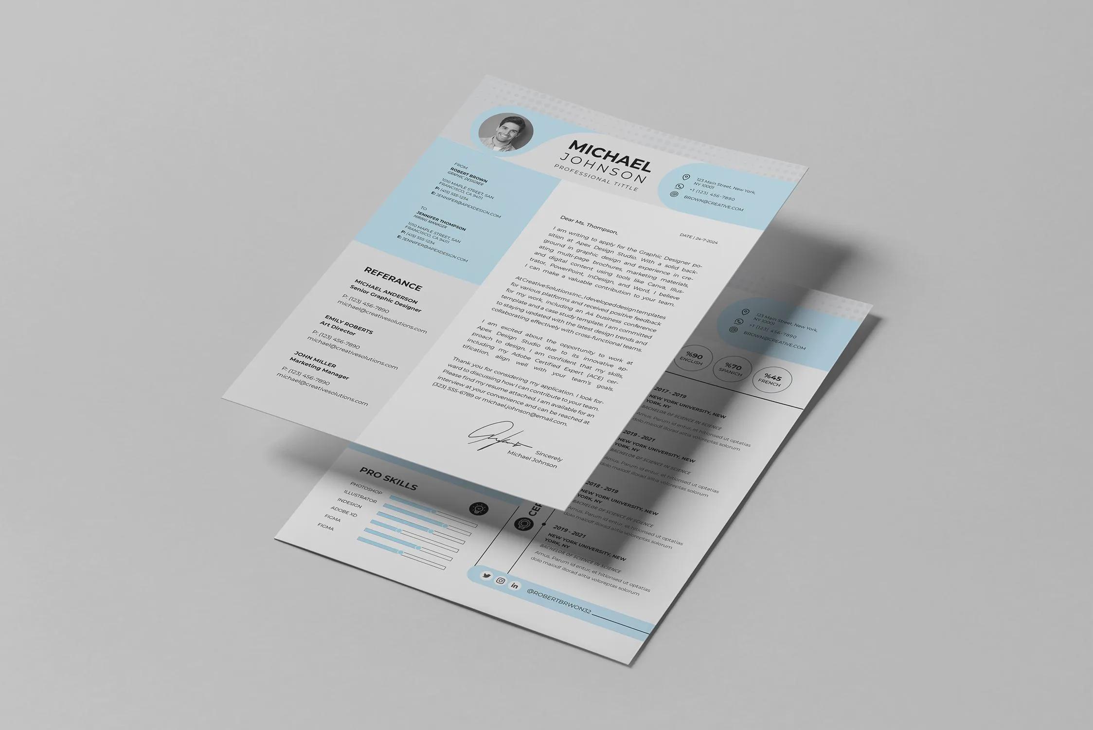 Editable Resume Template: Creative CV Design for Canva, Word, Adobe - Etsy