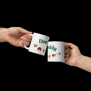Taza "Papá Perro": Regalo Divertido para Papás de Perros, Taza de Café para Amantes de los Perros con Lindas Razas de Perros de Dibujos Animados, Regalo para el Día del Padre o Cumpleaños