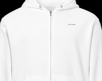 Felpa con cappuccio e zip Act Normal / Morbido misto cotone, vestibilità comoda, abbigliamento casual