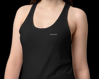 Act normal | Minimalist fitted tank top (black)