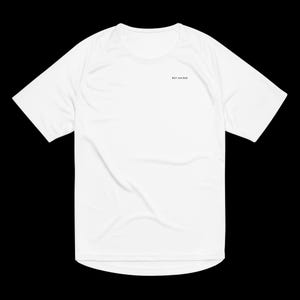 Act normal, vit unisex sporttröja, ventilerande mesh-atletisk t-shirt, minimalistiskt statement-gymtopp