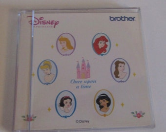 Brother Disney Once Upon a Time Embroidery Card Princess Belle Ariel Snow White