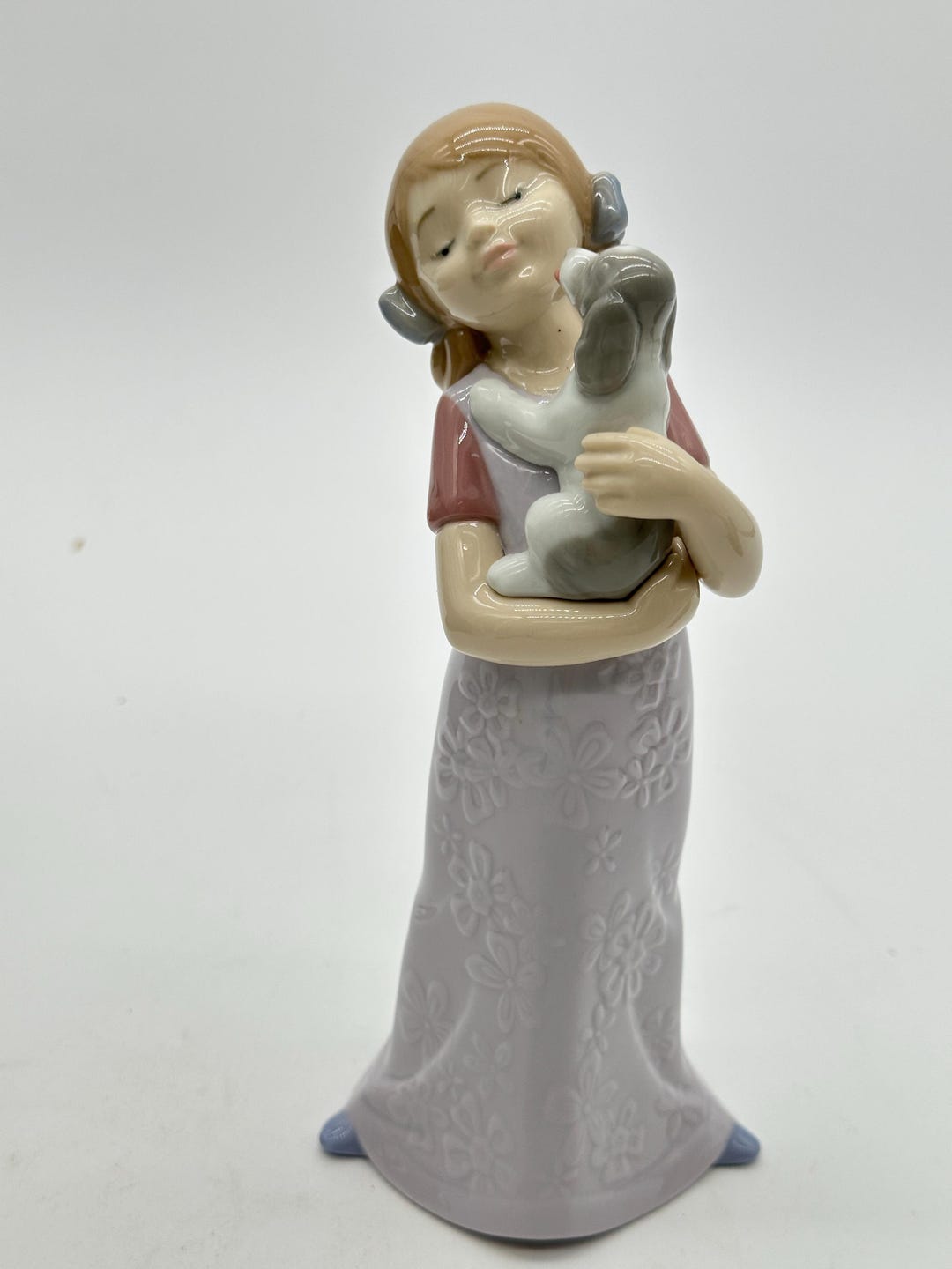 Vintage Nao Porcelain by Lladro Puppy Cuddles ( Girl