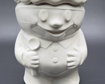 Vintage McCoy Pillsbury Doughboy Bobby The Baker Ceramic Cookie Jar 183 White