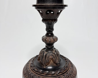 Vintage brass Bronze metal candlestick Pillar Embossed Candlestick India